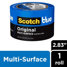 ScotchBlue Original Multi-Surface Painters Tape, 3 Inch Wide (2.83 In. x 60 Yds) 1 Roll, Blue Paint Tape Protects Surfaces and Removes Easily, Masking Tape for Indoor and Outdoor Use (2090-72NC) | ScotchBlue
