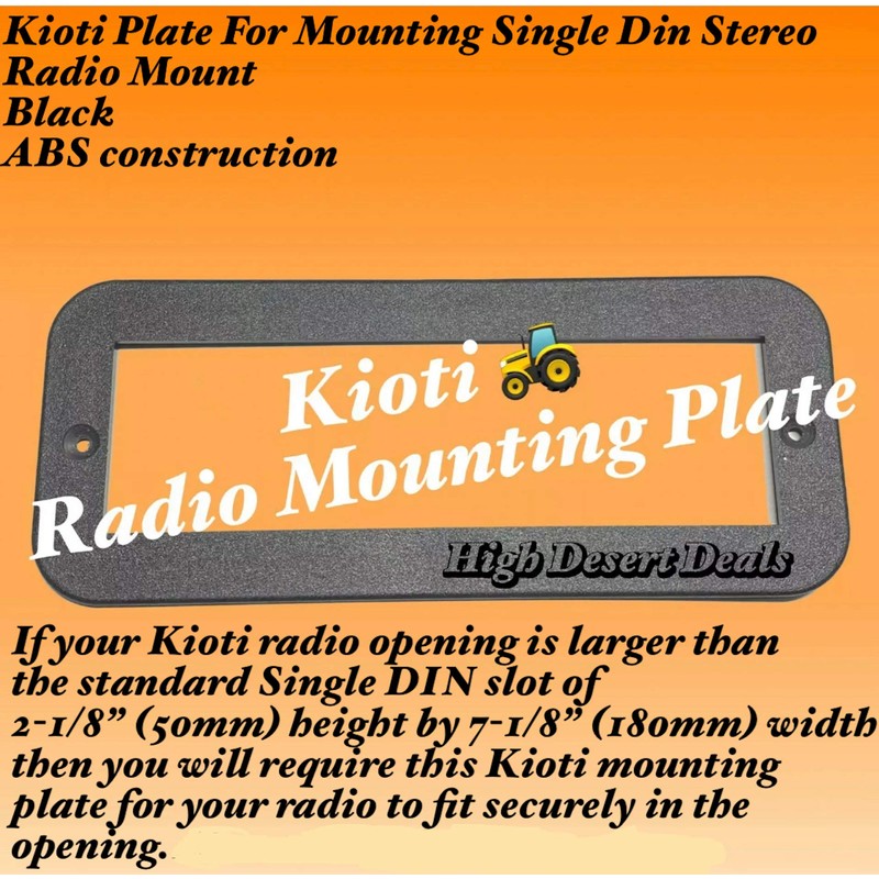 Generic Kioti Radio Mounting Plate for Mounting Single Din Stereo