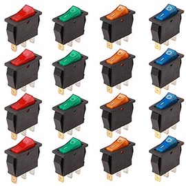 RUNCCI-YUN 12 Pcs 3 Pin 16A 250V/30A 250V 2 Position ON/Off KCD3 Boat Rocker Switch with Indicator Light