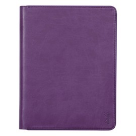 Rhodia Rhodiarama 168105C Conference Folder 19.5 x 25.5 cm with Case, Stretchy Main Pocket, 2 Flat Zip Pockets, Card Slots, Pen Holder, Faux Leather Cover, Purple, Pack of 1