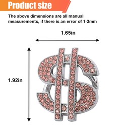 DUSCOKE Bling Car Push Start Button Cover, Rhinestone Engine Start Stop Button Sticker, Dollar Crystal Auto Key Ignition Knob Cover, Vehicle Interior Accessories for Women, Girl (Pink)