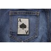 Reflective Ace of Spades Patch - 2x3 inch. Embroidered Iron
