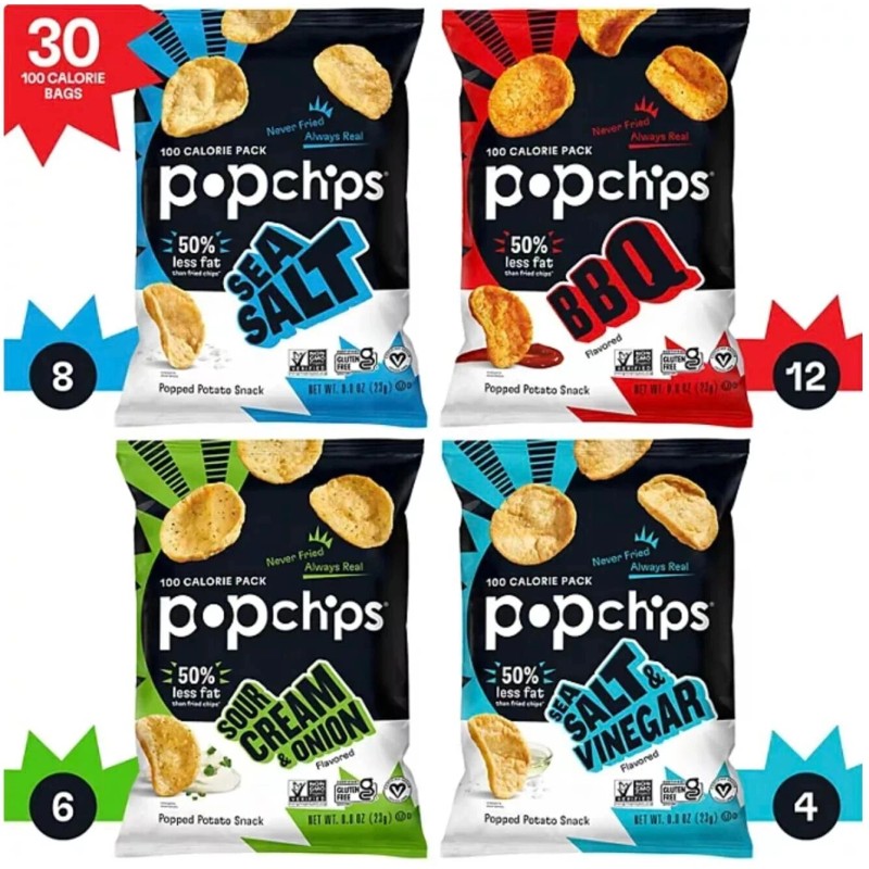 popchips 30 PACK - Popchips Variety Box (0.8 oz.) FRESH!!