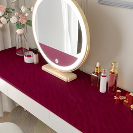 CHIHUT 12"x100" Red Self Adhesive Velvet Felt Fabric Thick Velvet Flocking Liner for Dresser Cabinet Peel and Stick Velvet Flocking Wallpaper Soft Jewelry Drawer Felt Liner Roll for Shelves DIY Crafts