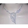 Unbranded Bridal Necklace and Earrings Set Leaf Shape Statement Necklace