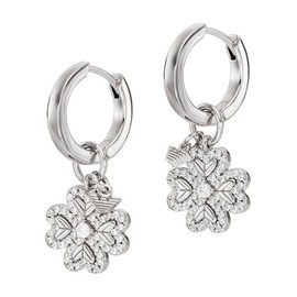 Emporio Armani Women's Stainless Steel or Semi-Precious Metal Earrings with Back, Hook or Post Clasp, Unit size, Sterling Silver, No Gemstone