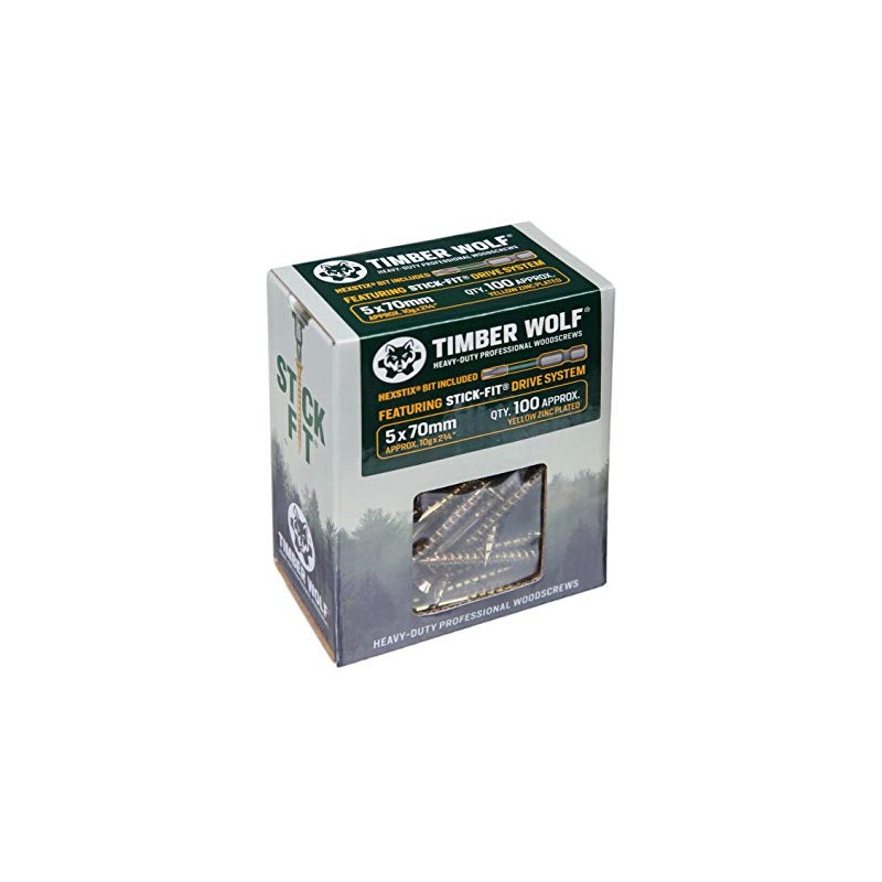 Timber Wolf TW50070 Woodscrews - 5.0 x 70mm - Box