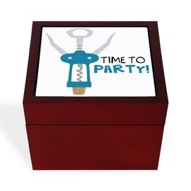 CafePress TIME to Party Memory Keepsake Jewelry Box, 5"x5"x3.75"