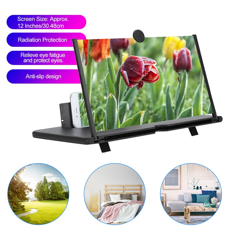 12 Inch Screen Magnifier 3D HD Mobile Phone Screen Amplifier