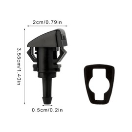 2 Pack Front Windshield Washer Nozzles for Jeep, Chrysler, Dodge, Windshield Nozzle Replacement, Replaces OEM #: 5303833AA 5116079AA