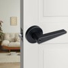 HISAFE Matte Black Keyed Entry Door Levers with Lock, Heavy