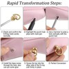 4 PCS Heavy Duty D Rings for Purse, Brass Ball
