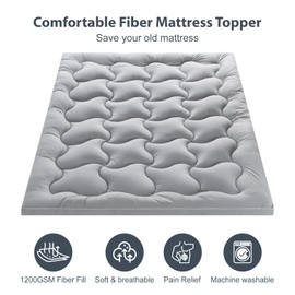 Maxzzz Twin Mattress Topper, Extra Thick Mattress Pad Cover for Back Pain, Mattress Protector for 8-21 Inch Mattress, 800GSM Down Alternative, 39 * 75 Inches.