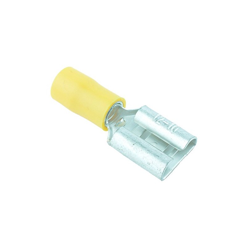 10 x Yellow 9.5mm Female Spade Crimp Connector