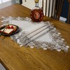 Q'foo Lace Table Runner, Embroidery, Center Cross, Scandinavian Floral Pattern,