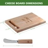 Monogram Oak Wood Cheese Board With Spreader, M-Initial (M)