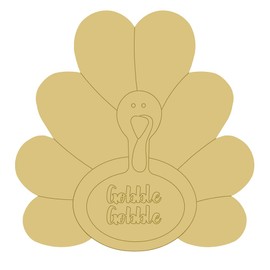Turkey Design by Lines Cutout Unfinished Wood Santa Christmas Holiday Coloring Book Door Hanger MDF Shape Canvas Style 5 Art 20 (6")