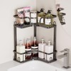WOCUBEHOME 2-Tier Corner Bathroom Counter Organizer, Black