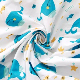 Biloban Nursing Pillow Cover Breastfeeding for Boppy Pillow Safely with Zipper 2 Pack - Whale & Fish