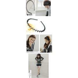 Careforyou® unisex black elastic wavy spring, metal sports hair hoop