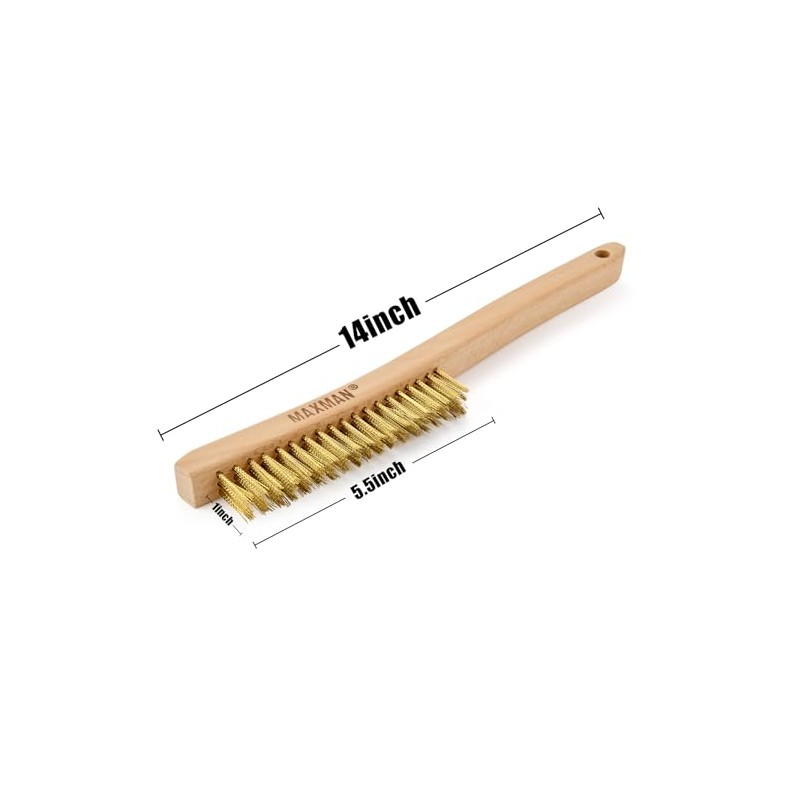 MAXMAN Brass Brush, Soft Brass Bristle, Wire Brushes for Cleaning
