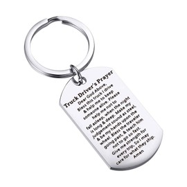 bobauna Truck Driver Prayer Keychain Bless This Truck I Drive Christian Religious Gift(Truck driver prayer keychain)