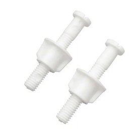 Rocky Mountain Goods Toilet Seat Bolt Replacement Screw Kit - Universal 2 Pack of White Plastic Toilet Seat Hinge Bolts to Secure Seat to Toilet Bowl - Durable Bolts and Nuts - Easy DIY Standard Size