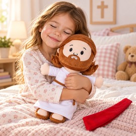 Cartoon Jesus Plush Doll Pillow – Soft Stuffed Character Toy Gift for Home Decoration, Collection & Special Occasions