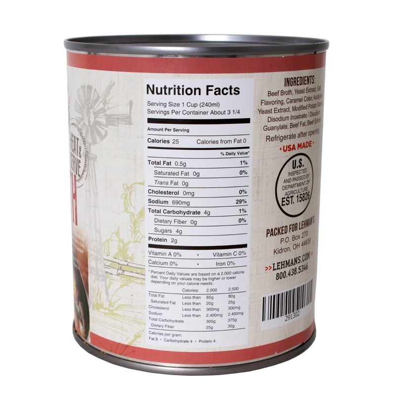 Lehman's Canned Beef Broth for Cooking, Baking and Kitchen Pantry,