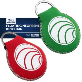 Five Oceans Floating Neoprene Keychain Set - 4495-GR, Red and Green