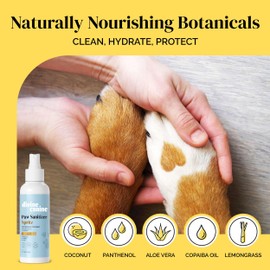 Dog Paw Cleaner - 5.1 Fl Oz of Alcohol Free Paw Sanitizer Spritz - Made with Coconut, Aloe, Copaiba Oil, and Lemongrass Oil to Nourish and Clean Paws - Made in The USA