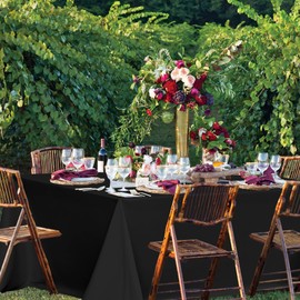 sancua Black Rectangle Tablecloths for 8 Foot Tables, 6 Pack - Washable Polyester Fabric Table Cloth for Wedding Party, Birthday, Banquet Reception, 60x120 Inch