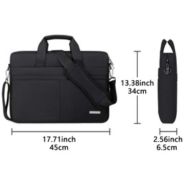 Ogetok 17.3 Inch Laptop Briefcase Shoulder Bag, Large Carry On Laptop Case Business Computer Messenger Bag Carrying Cover with 3D Shock Absorption Compartment & Luggage Strap for Men Women