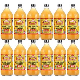 Bragg Organic Apple Cider Vinegar, Raw, Unfiltered, with The Mother, 32 Ounce (Pack of 12)