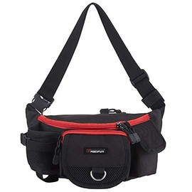 Piscifun Fishing Bag Portable Outdoor Fishing Tackle Bags Multiple Waist Bag Multi Functional Fanny Pack(Color Black)