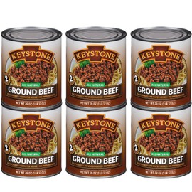 Keystone All Natural Ground Beef 28 Ounce Long Term Emergency Survival Food Canned Meat | Fully Cooked Ready to Eat | Gluten Free Family Pack of 6