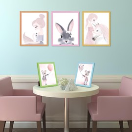 Minesaxel 11x14 Colorful Picture Frame Set of 5, Wall Gallery 8x10 Glitter Photo Frames with Mat, Sparkle Cute Fun Artwork Frame for Wall or Tabletop