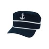 NKlaus Cap 'Anchor' Black Cotton White Embroidered - Retro Nautical