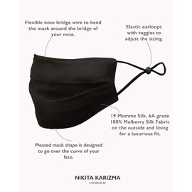KARIZMA Beverly Hills Silk Face Mask 4 Pack Collection. Fashionable Designer Face Mask for Women. Washable Fabric Face Mask Reusable Facemask. Real Mulberry Silk Masks, Luxury Fashion Masks for Women
