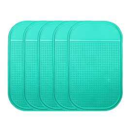 sourcing map 5pcs Car Dashboard Anti-Slip Mat 5.5" x 3" Universal Sticky Dash Pad Washable Reusable Car Non-Slip Mats for Phone Keys Sunglasses Electronic Devices, Green