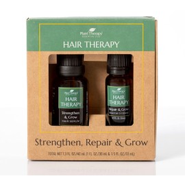 Plant Therapy Hair Therapy Blend & Serum Set - Strengthen, Repair and Grow Shiny Healthy Hair, 1 oz Serum & 10 mL Essential Oil Blend