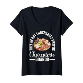 Womens Charcuterie Boar Cheese Slate Board Charcuterie V-Neck T-Shirt