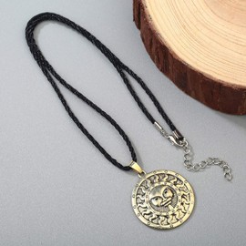 Celtic Sun Necklace for Men, Norse Viking Sun Pendant Necklace with 19.7” Chain, Vintage Sun Totem Amulet Necklace, Hip Hop Necklace, Punk Jewelry Gift for Men Boys (Gold)