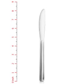 New Star Foodservice 58802 Dominion Pattern, 18/0 Stainless Steel, Dinner Knife, 8.2-Inch, Set of 12