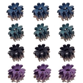 12 Pcs Small Hair Claw Clips Mini Rhinestone Flower Hair Jaw Clamps Matte Plastic Chrysanthemum Hair Barrettes Non Slip Hair Grip Hair Styling Accessories for Women and Girls