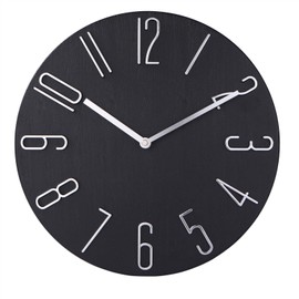 Nbdeal Wall Clock, Silent, Continuous Second Hand, Diameter 11.8 inches (30 cm), Stylish, Lightweight, Nordic, No Noise, Non-Radio, White