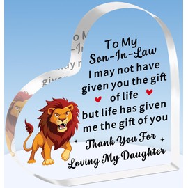 TTOVEN Son In Law Gifts from Mother in law,Future Son-in-Law Gifts, Happy Birthday Plaque for Son In Law