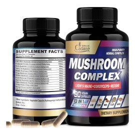 Organic Cadane Suplemento De Hongos 13 En 1 90 Cápsulas