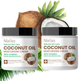 Nielies 2 x 500ml Jars of Intense Hydration for Dry Skin & Body - Fast Absorbing Unscented Lotion, Face Moisturizer & Hand Cream