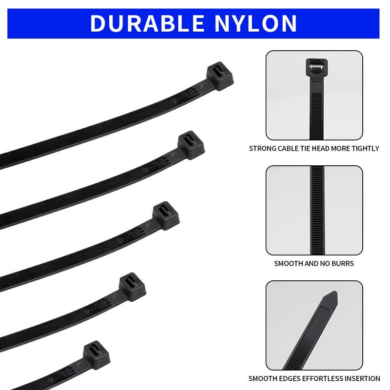 1000 Pack 4 inch KOOWIN Nylon Plastic Cable Zip Ties